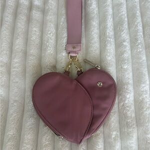 Lululemon Athletica Mauve Heart Wristlet